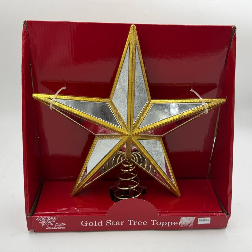 NEW CHRISTMAS TRIM
GOLD STAR TREE TOPPER
MIRRORED 11.75 inches